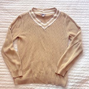 Varsity Sweater nude beige tan size medium